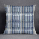 Modern blue geometric floral design pillowcase living room cushion by Decorbites