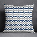 Modern blue geometric floral design pillowcase living room cushion by Decorbites