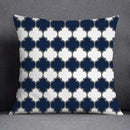 Modern blue geometric floral design pillowcase living room cushion by Decorbites