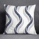 Modern blue geometric floral design pillowcase living room cushion by Decorbites