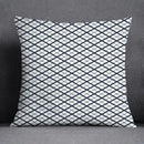 Modern blue geometric floral design pillowcase living room cushion by Decorbites