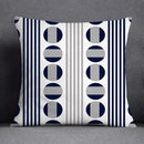 Modern blue geometric floral design pillowcase living room cushion by Decorbites