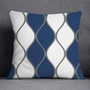 Modern blue geometric floral design pillowcase living room cushion by Decorbites