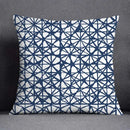Modern blue geometric floral design pillowcase living room cushion by Decorbites
