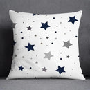 Modern blue geometric floral design pillowcase living room cushion by Decorbites