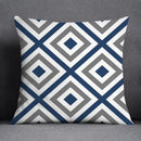 Modern blue geometric floral design pillowcase living room cushion by Decorbites