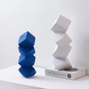 GobekUsa Geometric Square Sculpture Stack Figurine Home Decoration Accessory