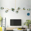 GobekUsa Glass Black/Gold Pendant LED Lights for Living Room Bedroom - Luminaire Suspendu