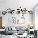 GobekUsa Glass Black/Gold Pendant LED Lights for Living Room Bedroom - Luminaire Suspendu
