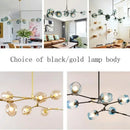 GobekUsa Glass Black/Gold Pendant LED Lights for Living Room Bedroom - Luminaire Suspendu