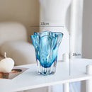 GobekUsa Blue Glass Hydroponic Vase: Modern Desk Floral Decor & Room Aesthetic