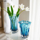 GobekUsa Blue Glass Hydroponic Vase: Modern Desk Floral Decor & Room Aesthetic