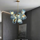 GobekUsa Blue Glass LED Pendant Lamps: Modern Chandelier Lighting for Hallway, Bedroom, Living Room