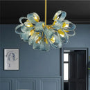 GobekUsa Blue Glass LED Pendant Lamps: Modern Chandelier Lighting for Hallway, Bedroom, Living Room