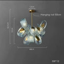 Copper Glass Chandelier with G9 Base - Modern Dining Room Pendant