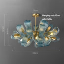 Copper Glass Chandelier with G9 Base - Modern Dining Room Pendant