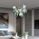 Copper Glass Chandelier with G9 Base - Modern Dining Room Pendant