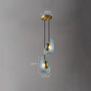 Copper Glass Chandelier with G9 Base - Modern Dining Room Pendant