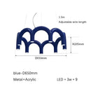 GobekUsa Blue Metal Arch Chandelier Pendant Light - Modern Design for Home Décor