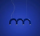 GobekUsa Blue Metal Arch Chandelier Pendant Light - Modern Design for Home Décor