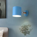GobekUsa Blue Metal Wall Lamp with Rotating Node - Tubular Macaron Sconce Light