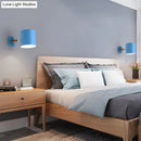 GobekUsa Blue Metal Wall Lamp with Rotating Node - Tubular Macaron Sconce Light