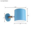 GobekUsa Blue Metal Wall Lamp with Rotating Node - Tubular Macaron Sconce Light