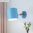 GobekUsa Blue Metal Wall Lamp with Rotating Node - Tubular Macaron Sconce Light