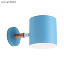 GobekUsa Blue Metal Wall Lamp with Rotating Node - Tubular Macaron Sconce Light