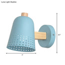 GobekUsa Blue Macaron Metallic 1 Bulb Wall Sconce Lighting, 5" W - Tapered Wall Fixture for Restaurants