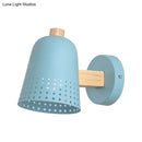 GobekUsa Blue Macaron Metallic 1 Bulb Wall Sconce Lighting, 5" W - Tapered Wall Fixture for Restaurants