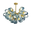 GobekUsa Blue Queen Crystal Glass LED Ceiling Chandelier - Elegant Lighting Fixture for Living Room