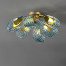 GobekUsa Blue Queen Crystal Glass Ceiling Chandelier for Bedroom
