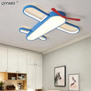 GobekUsa Blue Airplane LED Child Chandelier for Kids Room, Modern Bedroom Lighting Fixture