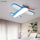 GobekUsa Blue Airplane LED Child Chandelier for Kids Room, Modern Bedroom Lighting Fixture