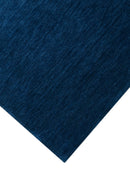Modern Blue Solid Design Hand Loomed Wool Area Rug