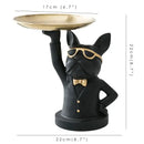 GobekUsa Bulldog Storage Tray Coin Bank Key Holder Modern Statue Figurine