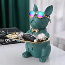 GobekUsa Bulldog Storage Tray Coin Bank Key Holder Modern Statue Figurine