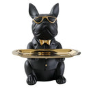GobekUsa Bulldog Storage Tray Coin Bank Key Holder Modern Statue Figurine