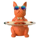 GobekUsa Bulldog Storage Tray Coin Bank Key Holder Modern Statue Figurine