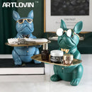 GobekUsa Bulldog Storage Tray Coin Bank Key Holder Modern Statue Figurine