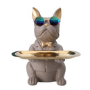 GobekUsa Bulldog Storage Tray Coin Bank Key Holder Modern Statue Figurine