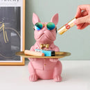 GobekUsa Bulldog Storage Tray Coin Bank Key Holder Modern Statue Figurine