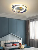 GobekUsa Astronaut Spaceman Rocket Rabbit Ceiling Light Kids Bedroom Luminaire
