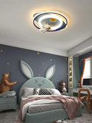 GobekUsa Astronaut Spaceman Rocket Rabbit Ceiling Light Kids Bedroom Luminaire