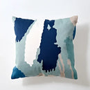 Modern blue & white embroidered geometric cotton cushion cover bedroom by Decorbites