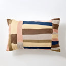 Modern blue & white embroidered geometric cotton cushion cover bedroom by Decorbites