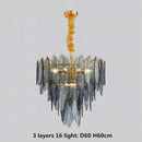 GobekUsa Gold Metal Chain LED Pendant Lights for Modern Luxury Living Room