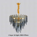 GobekUsa Gold Metal Chain LED Pendant Lights for Modern Luxury Living Room