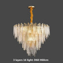 GobekUsa Gold Metal Chain LED Pendant Lights for Modern Luxury Living Room